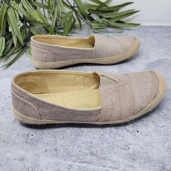Mootsies Tootsies | Beige Sparkly Espadrille Flats - Picture 6 of 8